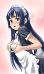  alternate_costume apron black_hair blush enmaided face heart heart_hands k-on! lasterk long_hair maid moe_moe_kyun! solo 