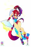  breasts cleavage fan king_of_fighters ponytail red_hair redhead shiranui_mai solo 