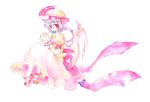  motomiya_mitsuki red_eyes remilia_scarlet touhou traditional_media watercolor_(medium) wings 