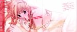  breasts earrings ebata_risa english highres jewelry long_hair macross macross_frontier scan sheryl_nome solo text 