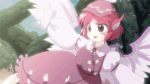  animated animated_gif blush blush_stickers flying gif hat lowres mystia_lorelei official_style oota_jun'ya_(style) parody pink_hair red_eyes solo style_parody touhou touhou_anime_project tree wings 