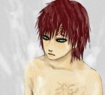  gaara green_eyes naruto ninja nude redhead scar shower wet 