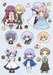  alice_(pandora_hearts) bell blonde_hair blush boots bow cake checkerboard_cookie cheshire_cat_(pandora_hearts) closed_eyes cookie dress echo food glasses heterochromia kuroe_(sugarberry) liam liam_lunettes long_hair oz_vessalius pandora_hearts pastry ponytail red_eyes sharon_rainsworth short_hair silver_hair smile vincent_nightray xerxes_break 