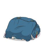  1girl backpack bag buried inunoko. kawashiro_nitori outstretched_arm outstretched_hand oversized_object reaching_out solo tools touhou 