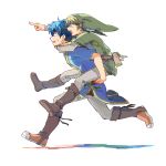  belt blonde_hair blue_eyes blue_hair carrying fire_emblem fire_emblem:_souen_no_kiseki hat headband ike link nikayu nintendo pointing super_smash_bros. the_legend_of_zelda twilight_princess 