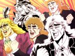  5boys blonde_hair commentary_request jojo_no_kimyou_na_bouken long_hair multiple_boys multiple_persona official_style robert_eo_speedwagon scar yuu_knight3858 