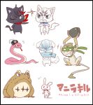  animalization cat dai_(mebae16) dog fish gamagoori_ira inumuta_houka jakuzure_nonon kill_la_kill kiryuuin_satsuki konnyaku_(food) matoi_ryuuko monkey rabbit sanageyama_uzu scar scarf snake toad_(animal) 