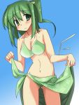  absurdres ase_(nigesapo) bikini daiyousei green_eyes green_hair highres sarong short_hair side_ponytail swimsuit touhou wings 