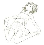  1girl monochrome original short_hair sketch solo yoshitomi_akihito 
