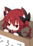  1girl animal_ears beni_shake box braid cat_ears chibi in_box in_container kaenbyou_rin multiple_tails red_eyes redhead rough simple_background solo tagme tail touhou triangle_mouth twintails white_background 