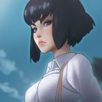  blouse blue_eyes ilya_kuvshinov kiryuuin_satsuki lips short_hair spoilers 