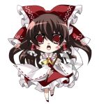  1girl :o black_hair gohei hair_ribbon hakurei_reimu japanese_clothes lowres miko open_mouth red_eyes ribbon touhou yuuheisyoujyo 