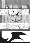  1girl bat_ears bat_girl bat_wings comic english falling gashi-gashi jumping knuckles_the_echidna rain rouge_the_bat sonic_boom_(game) sonic_the_hedgehog translation_request wet wings 