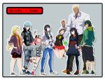  blonde_hair blue_eyes blue_hair brown_eyes brown_hair casual gamagoori_ira glasses green_hair hands_in_pocket harime_nui hat inumuta_houka iori_shirou jakuzure_nonon kill_la_kill kiryuuin_satsuki legs long_hair mankanshoku_mako matoi_ryuuko one_eye_closed open_mouth pantyhose pink_eyes pink_hair ponytail sanageyama_uzu scarf shoes short_hair sneakers sunglasses thigh-highs twintails wink zettai_ryouiki 