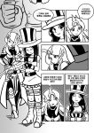  armor bling_(wnsdud34) caitlyn_(league_of_legends) comic ear_protection forehead_protector gun hat league_of_legends leona_(league_of_legends) long_hair monochrome multiple_girls translation_request weapon 