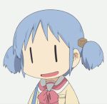  animated animated_gif blue_hair lowres naganohara_mio nichijou open_mouth school_uniform simple_background twintails |_| 