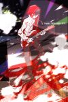  1boy bucket electric_guitar guitar highres hoodie instrument kagerou_project kisaragi_shintarou paint_bucket paint_splatter red_eyes ryou_(fallxalice) short_hair solo 