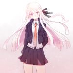  braids dangan_ronpa kirigiri_kyouko long_hair necktie purple_eyes purple_har seifuku skirt straight_hair 