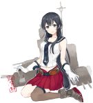  1girl agano_(kantai_collection) black_hair blush gloves green_eyes kantai_collection long_hair looking_at_viewer open_mouth personification school_uniform simple_background skirt smile urahara white_gloves 