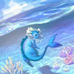  dutch_angle ein_lee lowres no_humans ocean pokemon pokemon_(creature) smile solo tail underwater vaporeon 