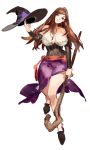  breasts brown_hair cleavage dragon&#039;s_crown hat hat_removed headwear_removed large_breasts sorceress_(dragon&#039;s_crown) staff starshadowmagician witch_hat 