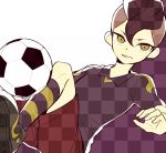  1boy ball character_request grin inazuma_eleven_(series) male saku_anna smile soccer_ball soccer_uniform solo sportswear telstar 