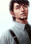  1boy bibirii brown_hair facial_hair kaburagi_t_kotetsu necktie solo stubble suspenders tiger_&amp;_bunny 