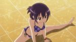  1girl animated animated_gif bikini gochuumon_wa_usagi_desuka? purple_bikini purple_hair screencap solo swimsuit tedeza_rize violet_eyes 
