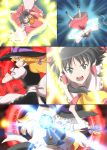  &gt;:o 2girls :o black_hair blonde_hair braid circle danmaku firing frilled_skirt frills gohei hair_tubes hakurei_reimu highres kirisame_marisa magic magic_circle mini-hakkero multiple_girls ohoho short_hair skirt the_memories_of_phantasm touhou yellow_eyes 