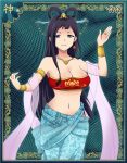  ayakashi_ghost_guild big_breasts black_hair blue_eyes hair_rings long_hair necklace stars 