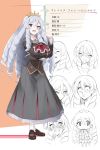  1girl character_sheet drill_hair long_hair original silver_hair solo translation_request violet_eyes yana_(nekoarashi) 