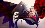  1girl arched_back black_hair kijin_seija multicolored_hair open_mouth red_eyes redhead short_hair solo touhou yusano 
