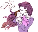  1boy 1girl 9lara baby cheek_kiss jojo_no_kimyou_na_bouken joseph_joestar_(young) kiss lisa_lisa mother_and_son 