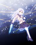  1girl angel_beats! blazer confetti hand_sonic highres long_hair revision school_uniform shichouson solo string tachibana_kanade white_hair yellow_eyes 