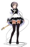  1girl absurdres bass_guitar from_below headphones highres instrument legs maid nagato_yuki panties pantyshot parted_lips revision sano_toshihide simple_background solo suzumiya_haruhi_no_yuuutsu thigh-highs tissue_princess underwear white_background 