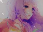  1girl green_eyes kirisame_ga_furu_mori long_hair purple_hair sakuma_miyako school_uniform serafuku souno_kazuki tears 
