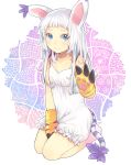  1girl :3 akia animal_ears blue_eyes digimon female gloves personification solo tail tailmon white_hair 