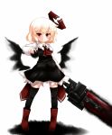  1girl ascot blonde_hair blush cocozasa ex-rumia hair_ornament holding looking_at_viewer red_eyes rumia short_hair simple_background smile solo sword tagme touhou weapon white_background 