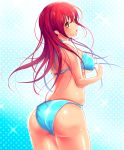  1girl ass bikini brown_eyes from_behind highres karo_karo long_hair original redhead swimsuit 