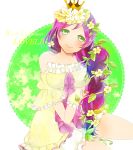  blush braids crown green_eyes long_hair love_live!_school_idol_project official_art purple_hair smile toujou_nozomi vines 