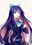  1girl bangs blunt_bangs fork long_hair nail_polish panty_&amp;_stocking_with_garterbelt solo stocking_(psg) 