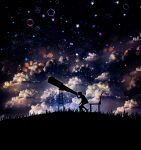  1boy abstract chair harada_miyuki moon night night_sky nighttime original sky solo star star_(sky) starry_sky telescope 