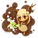  1girl antlers chibi green_eyes hotaru_(htol#niq) htol#niq:_hotaru_no_nikki long_hair mion_(htol#niq) sleeveless solo very_long_hair white_hair yoshyun 