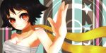  1girl bare_shoulders black_hair breasts brown_eyes bust cleavage highres makoto sarashi scarf short_hair solo street_fighter 