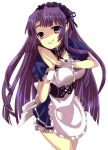  apron asakura asakura_ryoko bow cuffs dress long_hair maid purple_hair suzumiya_haruhi_no_yuuutsu uniform violet_eyes yuutarou 