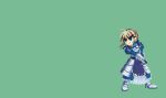  1girl ahoge animated armor artoria_pendragon_(all) attack attacking blonde_hair blue_dress fate/stay_night fate_(series) gif green_eyes pixel_art saber shoes spinning sword type-moon type_moon weapon 