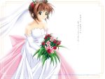  adult bouquet card_captor_sakura flower syunpei_megumi wedding_dress 