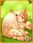  blonde_hair brown_eyes fox foxgirl game gloves hat kitsunemimi loli moonlight_flower no_panties ragnarok_online short_hair tail thigh_highs 