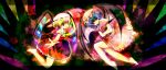  bad_id barefoot blonde_hair blue_hair flandre_scarlet hat highres kinoko multiple_girls red_eyes remilia_scarlet siblings sisters touhou widescreen wings 