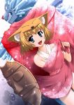  blonde_hair fang flat_chest foxgirl game gloves green_eyes hat kitsunemimi loli moonlight_flower ragnarok_online short_hair 